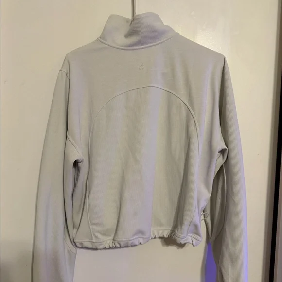 Lululemon - Brushed Softstreme Ribbed Bone Half Zip -Size 8 - Picture 3 of 4